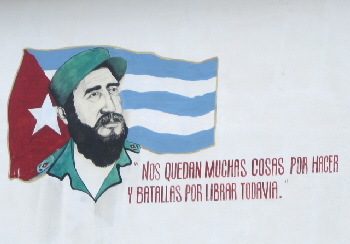 Auch hier auf der Touri-Insel darf Fidel nicht fehlen! Schön handgemalt.